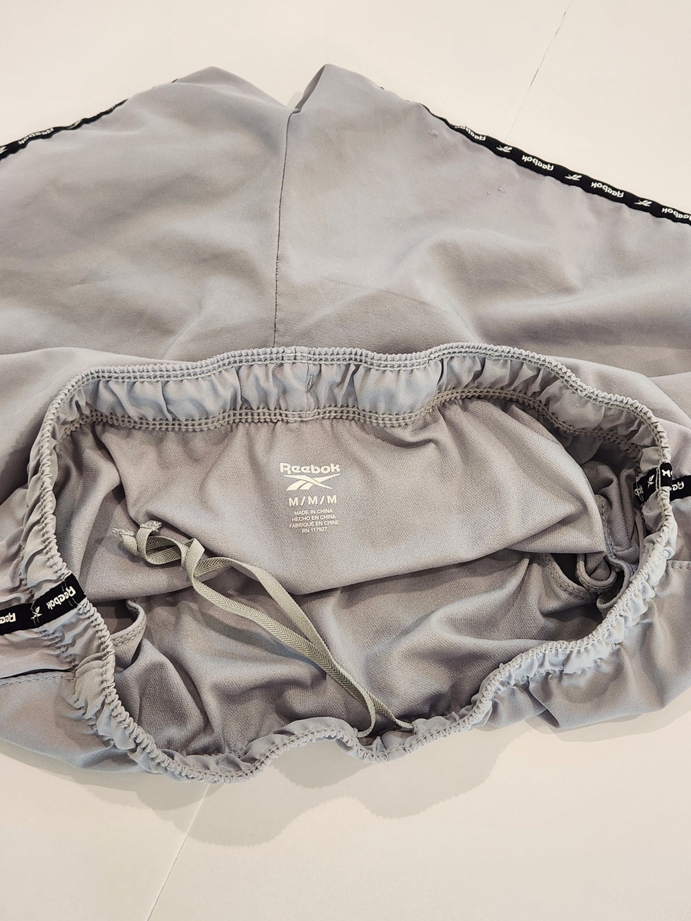 Reebok Light Gray Running Shorts with Black Trim - Picture 5 of 5